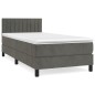 vidaXL Cama box spring con colchón terciopelo gris oscuro 80x200 cm vidaXL Cama box spring con colchón terciopelo gris oscuro 80x200 cm