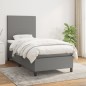 vidaXL Cama box spring con colchón tela gris oscuro 80x200 cm vidaXL Cama box spring con colchón tela gris oscuro 80x200 cm