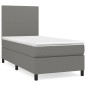 vidaXL Cama box spring con colchón tela gris oscuro 80x200 cm vidaXL Cama box spring con colchón tela gris oscuro 80x200 cm