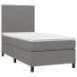 vidaXL Cama box spring con colchón tela gris oscuro 80x200 cm vidaXL Cama box spring con colchón tela gris oscuro 80x200 cm