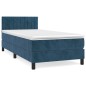 vidaXL Cama box spring con colchón terciopelo azul oscuro 90x190 cm