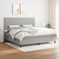 vidaXL Cama box spring con colchón tela gris claro 200x200 cm vidaXL Cama box spring con colchón tela gris claro 200x200 cm