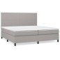 vidaXL Cama box spring con colchón tela gris claro 200x200 cm vidaXL Cama box spring con colchón tela gris claro 200x200 cm