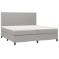 vidaXL Cama box spring con colchón tela gris claro 200x200 cm vidaXL Cama box spring con colchón tela gris claro 200x200 cm