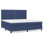 vidaXL Cama box spring con colchón tela azul 200x200 cm