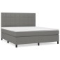 vidaXL Cama box spring con colchón tela gris oscuro 160x200 cm vidaXL Cama box spring con colchón tela gris oscuro 160x200 cm