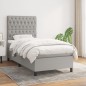 vidaXL Cama box spring con colchón tela gris claro 90x200 cm vidaXL Cama box spring con colchón tela gris claro 90x200 cm