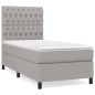vidaXL Cama box spring con colchón tela gris claro 90x200 cm vidaXL Cama box spring con colchón tela gris claro 90x200 cm