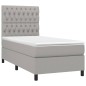 vidaXL Cama box spring con colchón tela gris claro 90x200 cm vidaXL Cama box spring con colchón tela gris claro 90x200 cm