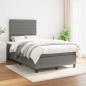 vidaXL Cama box spring con colchón tela gris oscuro 120x200 cm