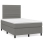 vidaXL Cama box spring con colchón tela gris oscuro 120x200 cm