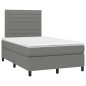 vidaXL Cama box spring con colchón tela gris oscuro 120x200 cm