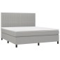 vidaXL Cama box spring con colchón tela gris claro 180x200 cm vidaXL Cama box spring con colchón tela gris claro 180x200 cm