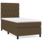 vidaXL Cama box spring con colchón tela marrón oscuro 80x200 cm vidaXL Cama box spring con colchón tela marrón oscuro 80x200 cm