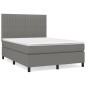 vidaXL Cama box spring con colchón tela gris oscuro 140x190 cm vidaXL Cama box spring con colchón tela gris oscuro 140x190 cm