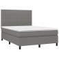 vidaXL Cama box spring con colchón tela gris oscuro 140x190 cm vidaXL Cama box spring con colchón tela gris oscuro 140x190 cm