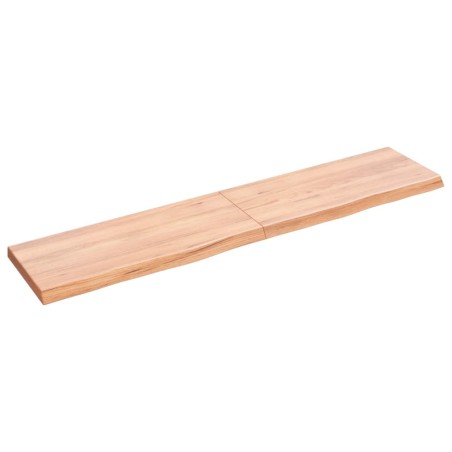 vidaXL Encimera baño madera maciza tratada marrón claro 140x30x(2-4)cm