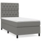 vidaXL Cama box spring con colchón tela gris oscuro 80x200 cm vidaXL Cama box spring con colchón tela gris oscuro 80x200 cm