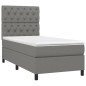 vidaXL Cama box spring con colchón tela gris oscuro 80x200 cm vidaXL Cama box spring con colchón tela gris oscuro 80x200 cm