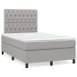vidaXL Cama box spring con colchón tela gris claro 120x200 cm vidaXL Cama box spring con colchón tela gris claro 120x200 cm