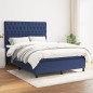 vidaXL Cama box spring con colchón tela azul 140x190 cm vidaXL Cama box spring con colchón tela azul 140x190 cm