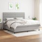 vidaXL Cama box spring con colchón tela gris claro 200x200 cm vidaXL Cama box spring con colchón tela gris claro 200x200 cm