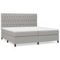 vidaXL Cama box spring con colchón tela gris claro 200x200 cm vidaXL Cama box spring con colchón tela gris claro 200x200 cm