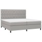 vidaXL Cama box spring con colchón tela gris claro 200x200 cm vidaXL Cama box spring con colchón tela gris claro 200x200 cm