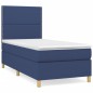 vidaXL Cama box spring con colchón tela azul 90x190 cm vidaXL Cama box spring con colchón tela azul 90x190 cm
