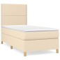 vidaXL Cama box spring con colchón tela color crema 80x200 cm vidaXL Cama box spring con colchón tela color crema 80x200 cm