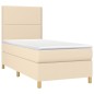 vidaXL Cama box spring con colchón tela color crema 80x200 cm vidaXL Cama box spring con colchón tela color crema 80x200 cm