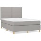vidaXL Cama box spring con colchón tela gris claro 140x190 cm vidaXL Cama box spring con colchón tela gris claro 140x190 cm