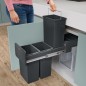 Hailo Cubo de basura empotrado EcoLine negro 3x10 L Hailo Cubo de basura empotrado EcoLine negro 3x10 L