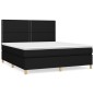 vidaXL Cama box spring con colchón tela negro 180x200 cm vidaXL Cama box spring con colchón tela negro 180x200 cm