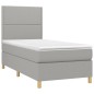 vidaXL Cama box spring con colchón tela gris claro 80x200 cm vidaXL Cama box spring con colchón tela gris claro 80x200 cm