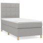 vidaXL Cama box spring con colchón tela gris claro 90x200 cm vidaXL Cama box spring con colchón tela gris claro 90x200 cm
