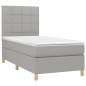 vidaXL Cama box spring con colchón tela gris claro 90x200 cm vidaXL Cama box spring con colchón tela gris claro 90x200 cm
