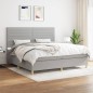 vidaXL Cama box spring con colchón tela gris claro 200x200 cm vidaXL Cama box spring con colchón tela gris claro 200x200 cm