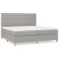 vidaXL Cama box spring con colchón tela gris claro 200x200 cm vidaXL Cama box spring con colchón tela gris claro 200x200 cm