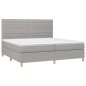 vidaXL Cama box spring con colchón tela gris claro 200x200 cm vidaXL Cama box spring con colchón tela gris claro 200x200 cm