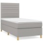 vidaXL Cama box spring con colchón tela gris claro 90x200 cm vidaXL Cama box spring con colchón tela gris claro 90x200 cm