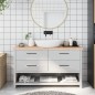 vidaXL Encimera de baño madera maciza sin tratar 140x30x(2-4) cm vidaXL Encimera de baño madera maciza sin tratar 140x30x(2-4) cm