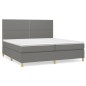vidaXL Cama box spring con colchón tela gris oscuro 200x200 cm
