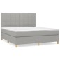 vidaXL Cama box spring con colchón tela gris claro 180x200 cm vidaXL Cama box spring con colchón tela gris claro 180x200 cm
