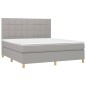 vidaXL Cama box spring con colchón tela gris claro 180x200 cm vidaXL Cama box spring con colchón tela gris claro 180x200 cm