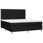 vidaXL Cama box spring con colchón tela negro 160x200 cm vidaXL Cama box spring con colchón tela negro 160x200 cm