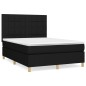 vidaXL Cama box spring con colchón tela negro 140x200 cm vidaXL Cama box spring con colchón tela negro 140x200 cm