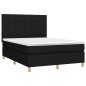 vidaXL Cama box spring con colchón tela negro 140x200 cm vidaXL Cama box spring con colchón tela negro 140x200 cm