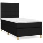vidaXL Cama box spring con colchón tela negro 90x200 cm vidaXL Cama box spring con colchón tela negro 90x200 cm
