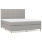 vidaXL Cama box spring con colchón tela gris claro 160x200 cm vidaXL Cama box spring con colchón tela gris claro 160x200 cm